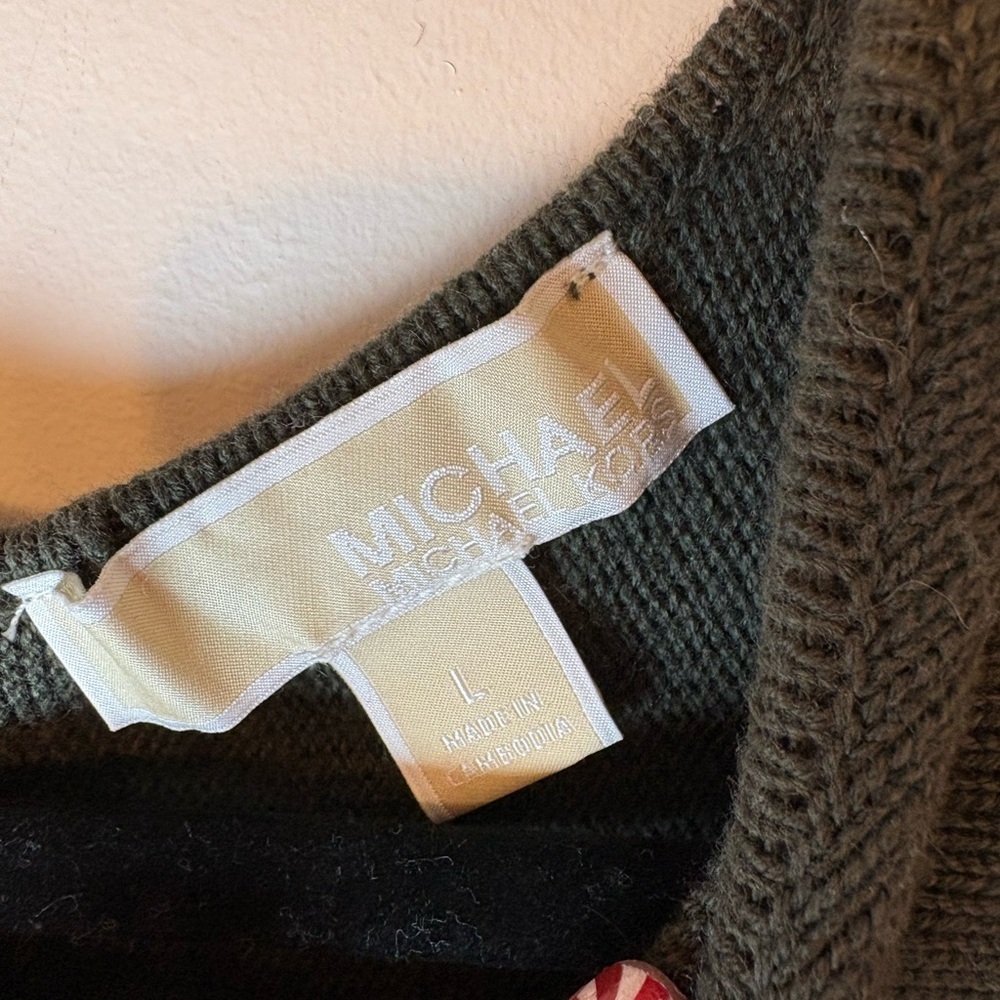 MICHAEL Michael Kors Long Sleeve Army Green Dolman Sweater High Low Size Large - Picture 2 of 9